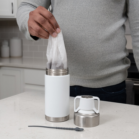 Toddy Go Brewer with filter and coffee for brewing