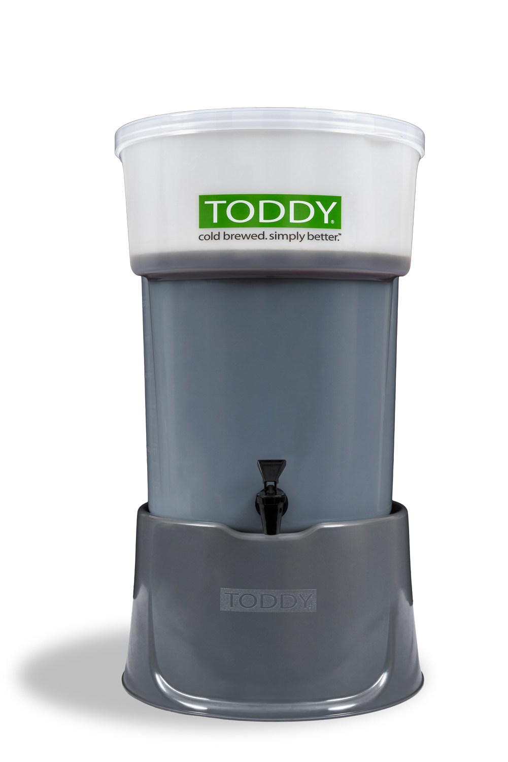 Toddy Commercial Model Stand with Commercial Model on top filled wtih coffee