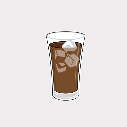 Glass with ready to drink cold brew